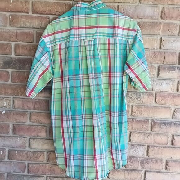 Sun River button down, plaid shirt w pocket. Short sleeve - Picture 3 of 6